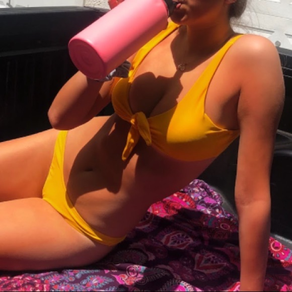 bright yellow bikini only worn once - Picture 2 of 2